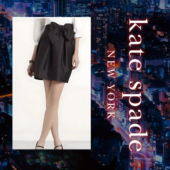 Kate Spade New York Silk Skirt with bow detail and pockets (size 2) - Picture 1 of 16